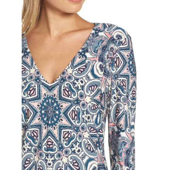 ELIZA J Print Knit A-Lin Minidress size 4 - Picture 3 of 6